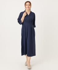 OLEJA11119 eur3(エウルキューブ) 【大きいサイズ/LAVEANGE×eur3】タックワンピース ネイビー(57)