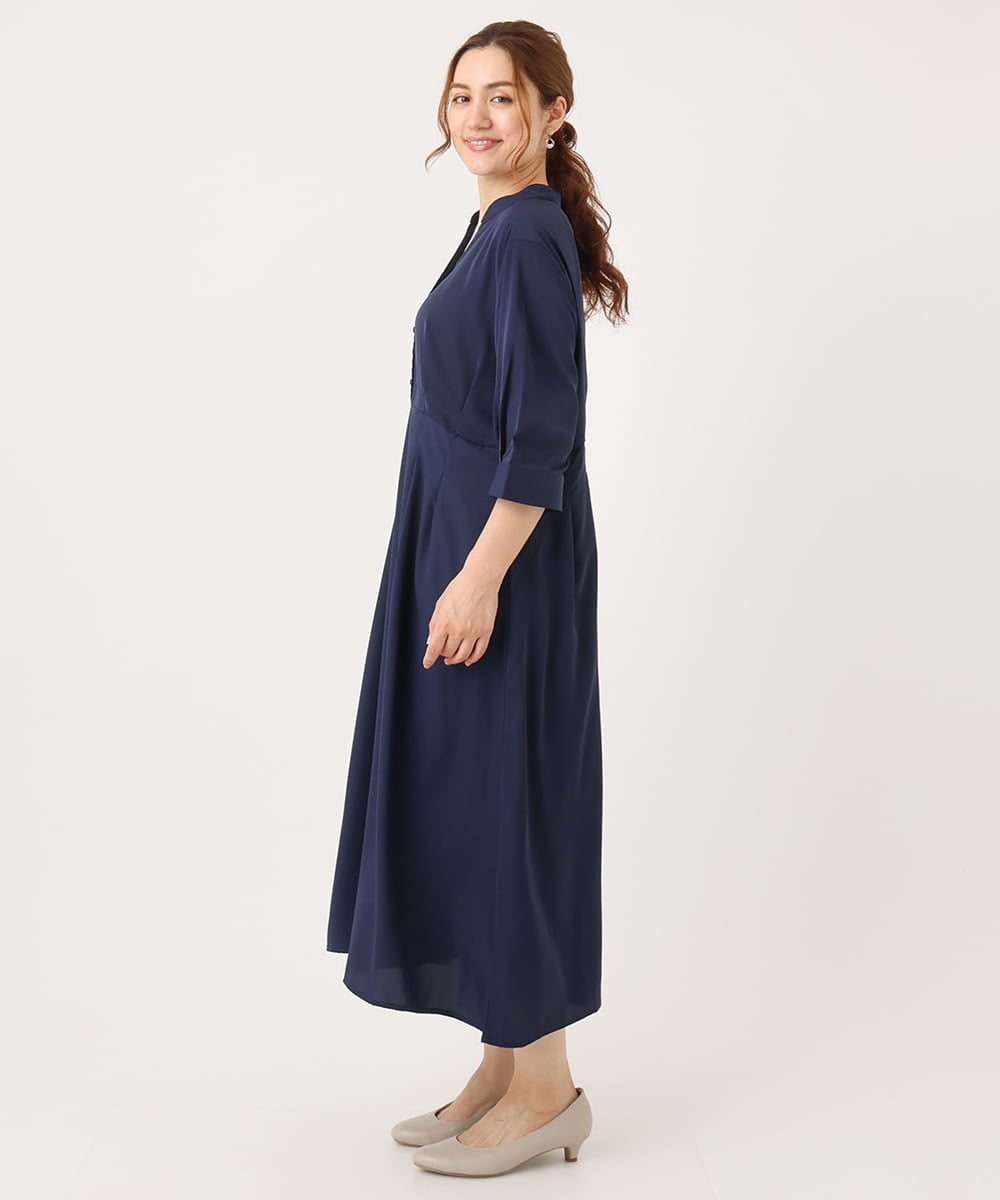 OLEJA11119 eur3(エウルキューブ) 【大きいサイズ/LAVEANGE×eur3】タックワンピース ネイビー(57)