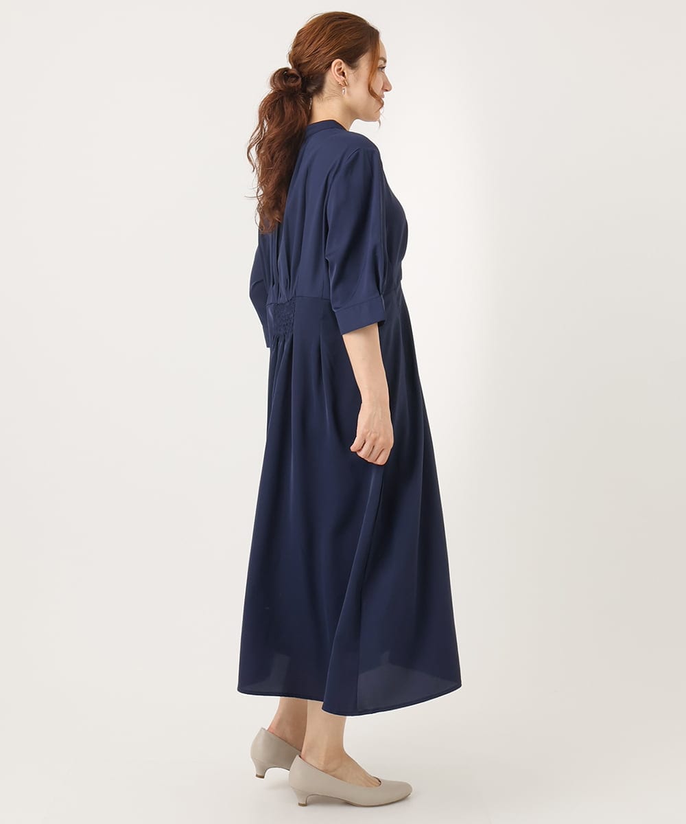 OLEJA11119 eur3(エウルキューブ) 【大きいサイズ/LAVEANGE×eur3】タックワンピース ネイビー(57)