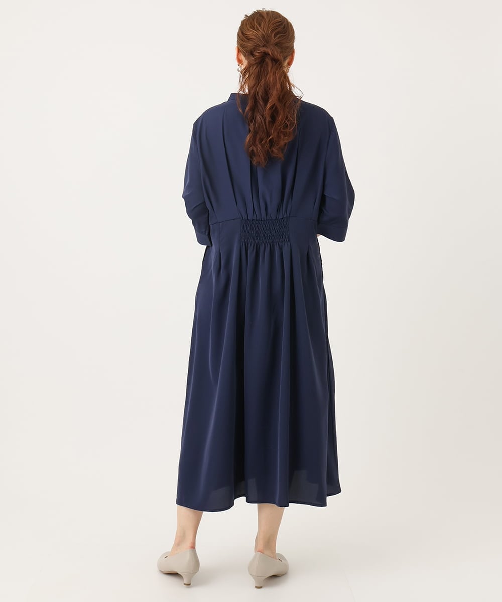 OLEJA11119 eur3(エウルキューブ) 【大きいサイズ/LAVEANGE×eur3】タックワンピース ネイビー(57)