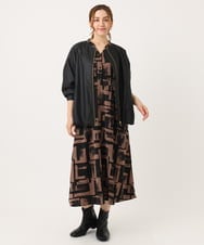 OLEJA11119 eur3(エウルキューブ) 【大きいサイズ/LAVEANGE×eur3】タックワンピース ダークブラウン(87)