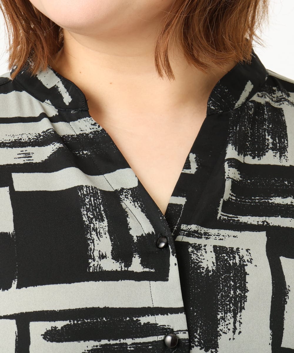 OLEJA11119 eur3(エウルキューブ) 【大きいサイズ/LAVEANGE×eur3】タックワンピース グレー(92)
