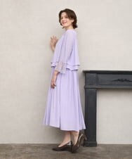 OLEJD01199 eur3(エウルキューブ) 【大きいサイズ】レースプリーツワンピース ラベンダー