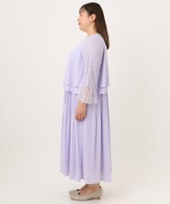 OLEJD01199 eur3(エウルキューブ) 【大きいサイズ】レースプリーツワンピース ラベンダー