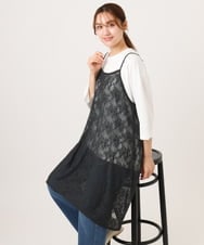 OLEJD02099 eur3(エウルキューブ) 【大きいサイズ】レースキャミワンピース ダークグレー