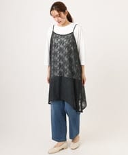 OLEJD02099 eur3(エウルキューブ) 【大きいサイズ】レースキャミワンピース ダークグレー