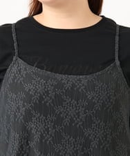 OLEJD02099 eur3(エウルキューブ) 【大きいサイズ】レースキャミワンピース ダークグレー