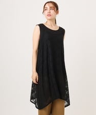 OLEJD02099 eur3(エウルキューブ) 【大きいサイズ】レースキャミワンピース ブラック