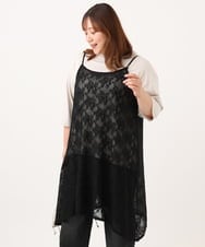OLEJD02099 eur3(エウルキューブ) 【大きいサイズ】レースキャミワンピース ブラック