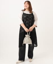 OLEJD02099 eur3(エウルキューブ) 【大きいサイズ】レースキャミワンピース ブラック