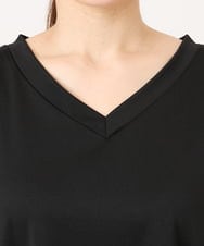 OLEJD04129 eur3(エウルキューブ) 【大きいサイズ/LAVEANGE×eur3】バイカラーノースリーブワンピース ブラック