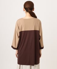 OLEJD11089 eur3(エウルキューブ) 【大きいサイズ】ブロッキングチュニック ダークブラウン