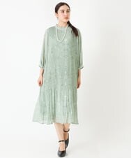 OLEJP03150 eur3(エウルキューブ) 【雑誌掲載】【大きいサイズ/11号サイズあり】アコーディオンプリーツワンピース ライトグリーン(30)