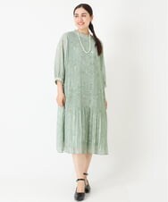 OLEJP03150 eur3(エウルキューブ) 【雑誌掲載】【大きいサイズ/11号サイズあり】アコーディオンプリーツワンピース ライトグリーン(30)