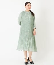 OLEJP03150 eur3(エウルキューブ) 【雑誌掲載】【大きいサイズ/11号サイズあり】アコーディオンプリーツワンピース ライトグリーン(30)