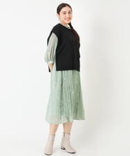 OLEJP03150 eur3(エウルキューブ) 【雑誌掲載】【大きいサイズ/11号サイズあり】アコーディオンプリーツワンピース ライトグリーン(30)