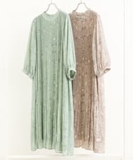 OLEJP03150 eur3(エウルキューブ) 【雑誌掲載】【大きいサイズ/11号サイズあり】アコーディオンプリーツワンピース ベージュ(82)