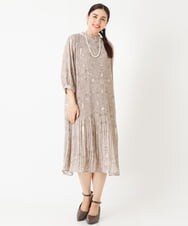 OLEJP03150 eur3(エウルキューブ) 【雑誌掲載】【大きいサイズ/11号サイズあり】アコーディオンプリーツワンピース ベージュ(82)