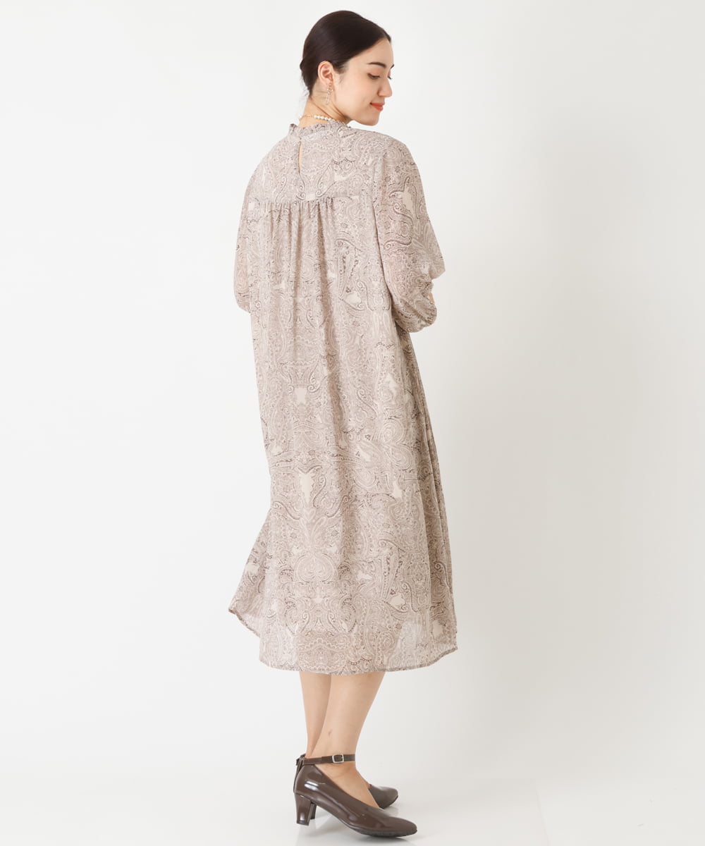 OLEJP03150 eur3(エウルキューブ) 【雑誌掲載】【大きいサイズ/11号サイズあり】アコーディオンプリーツワンピース ベージュ(82)