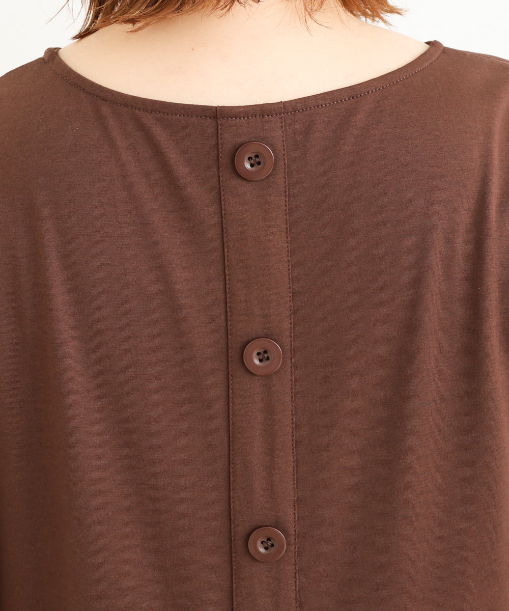 OLEJP04080 eur3(エウルキューブ) 【大きいサイズ】レイヤード風チェック柄チュニック ダークブラウン(87)
