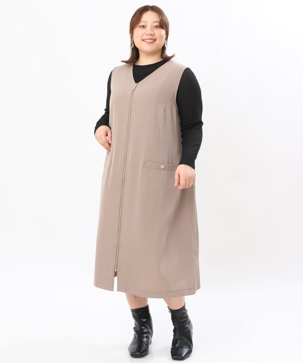 OLEJS01139 eur3(エウルキューブ) 【大きいサイズ】2WAYジャンパースカート モカ(84)
