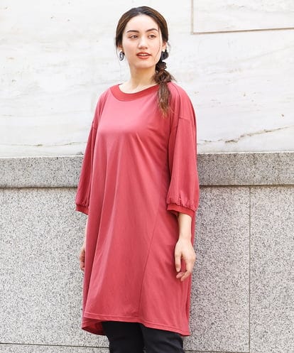 OLEJS02099 eur3 【大きいサイズ】ニットコンビチュニック