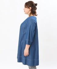 OLEJS04099 eur3(エウルキューブ) 【大きいサイズ】デニムチュニック ブルー(55)