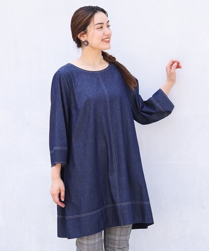 OLEJS04099 eur3 【大きいサイズ】デニムチュニック