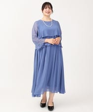 OLEJV05189 eur3(エウルキューブ) 【大きいサイズ】レースフレアドレス ブルー(55)