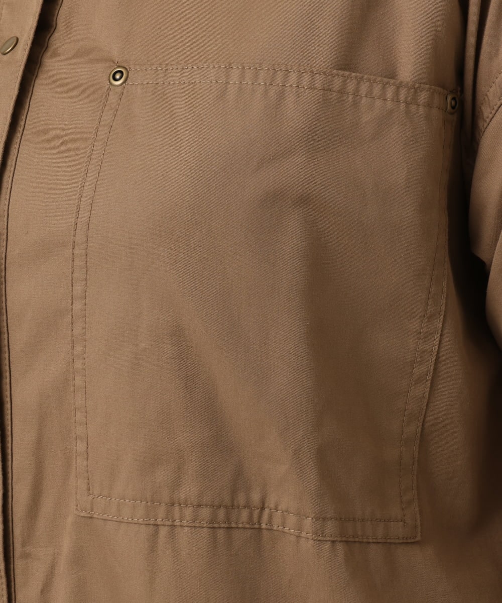 OLEKA04139 eur3(エウルキューブ) 【WEB先行販売】【大きいサイズ】ロングシャツワンピース モカ(84)