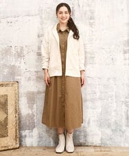 OLEKA04139 eur3(エウルキューブ) 【WEB先行販売】【大きいサイズ】ロングシャツワンピース モカ(84)