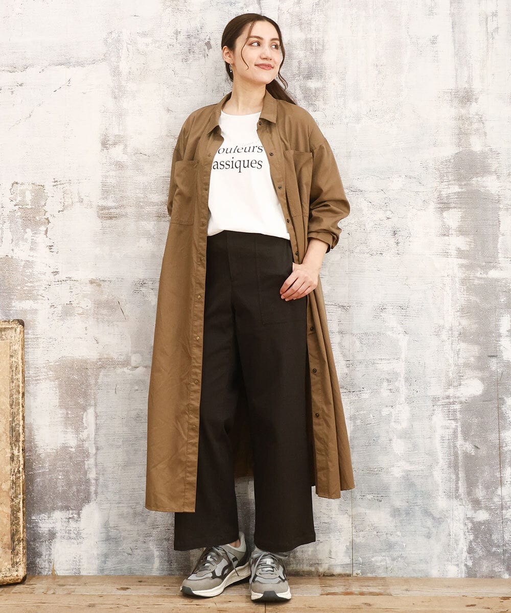 OLEKA04139 eur3(エウルキューブ) 【WEB先行販売】【大きいサイズ】ロングシャツワンピース モカ(84)