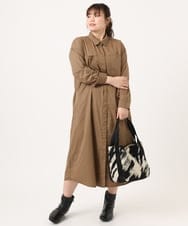 OLEKA04139 eur3(エウルキューブ) 【WEB先行販売】【大きいサイズ】ロングシャツワンピース モカ(84)