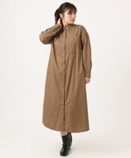 OLEKA04139 eur3(エウルキューブ) 【WEB先行販売】【大きいサイズ】ロングシャツワンピース モカ(84)