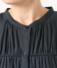 OLEKA05099 eur3(エウルキューブ) 【WEB先行販売】【大きいサイズ】サテンギャザーチュニック ネイビー(57)