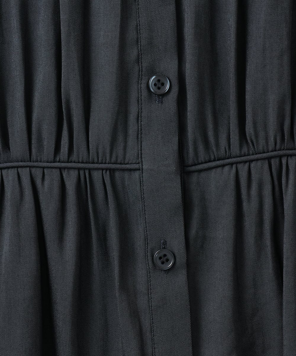 OLEKA05099 eur3(エウルキューブ) 【WEB先行販売】【大きいサイズ】サテンギャザーチュニック ネイビー(57)