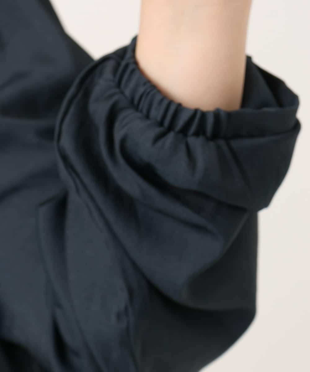 OLEKA05099 eur3(エウルキューブ) 【WEB先行販売】【大きいサイズ】サテンギャザーチュニック ネイビー(57)