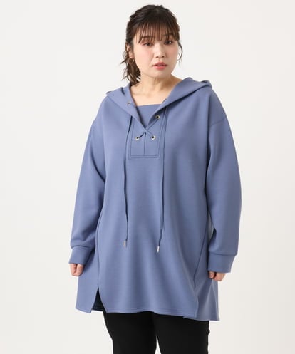 OLEKA06099 eur3 【大きいサイズ】レースアップダンボールフーディー