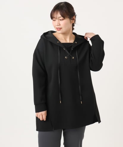 OLEKA06099 eur3 【大きいサイズ】レースアップダンボールフーディー