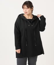 OLEKA06099 eur3(エウルキューブ) 【大きいサイズ】レースアップダンボールフーディー ブラック(94)