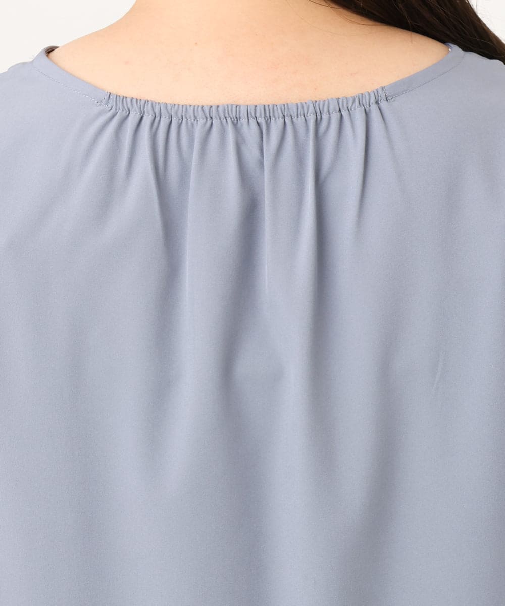 OLEKD03099 eur3(エウルキューブ) 【大きいサイズ/洗える】裾レースティアードチュニック ライトグレー