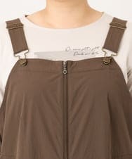 OLEKD05129 eur3(エウルキューブ) 【大きいサイズ】フロントジップジャンパースカート ダークブラウン