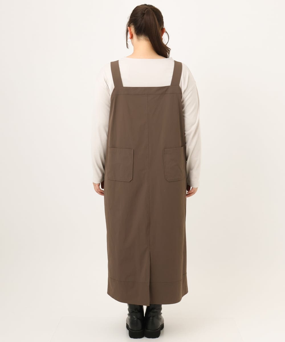 OLEKD05129 eur3(エウルキューブ) 【大きいサイズ】フロントジップジャンパースカート ダークブラウン