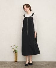 OLEKD05129 eur3(エウルキューブ) 【大きいサイズ】フロントジップジャンパースカート ブラック
