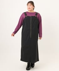 OLEKD05129 eur3(エウルキューブ) 【大きいサイズ】フロントジップジャンパースカート ブラック