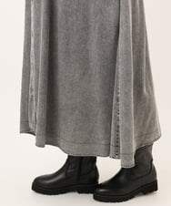 OLEKD06139 eur3(エウルキューブ) 【WEB先行販売】【大きいサイズ】ケミカルウォッシュデニムボウドレス ブラック