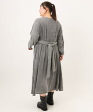 OLEKD06139 eur3(エウルキューブ) 【WEB先行販売】【大きいサイズ】ケミカルウォッシュデニムボウドレス ブラック