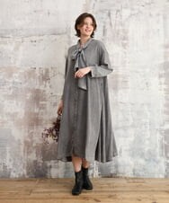 OLEKD06139 eur3(エウルキューブ) 【WEB先行販売】【大きいサイズ】ケミカルウォッシュデニムボウドレス ブラック