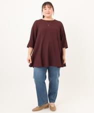OLEKD12099 eur3(エウルキューブ) 【WEB先行販売】【大きいサイズ】ドライタッチAラインチュニック ワイン