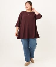 OLEKD12099 eur3(エウルキューブ) 【WEB先行販売】【大きいサイズ】ドライタッチAラインチュニック ワイン